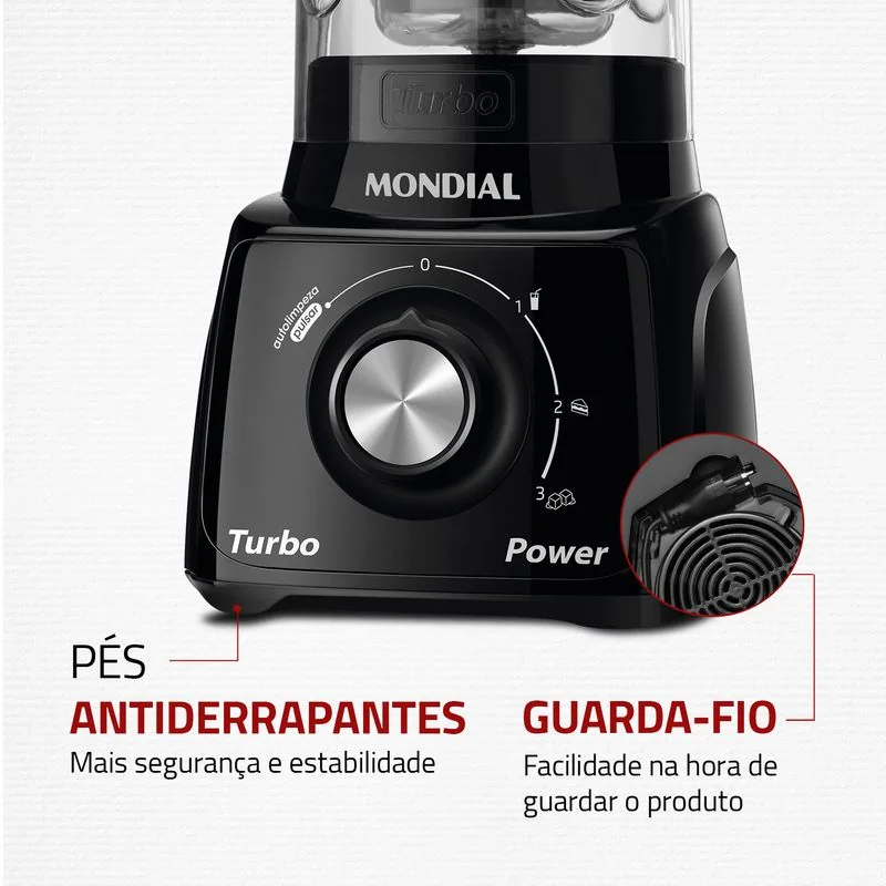 Base preta do liquidificador Mondial Turbo Power
